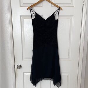 Vintage Y2K Charlotte Russe black goth whimigoth fairy sheer formal dress S